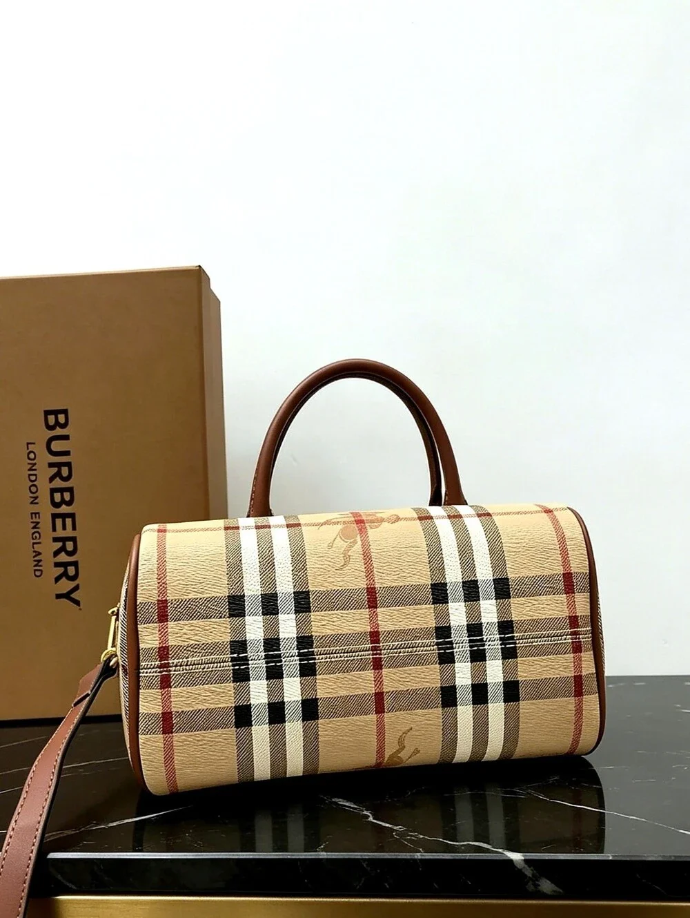 Burberry Mini Check Bowling Bag - Picture 2 of 6